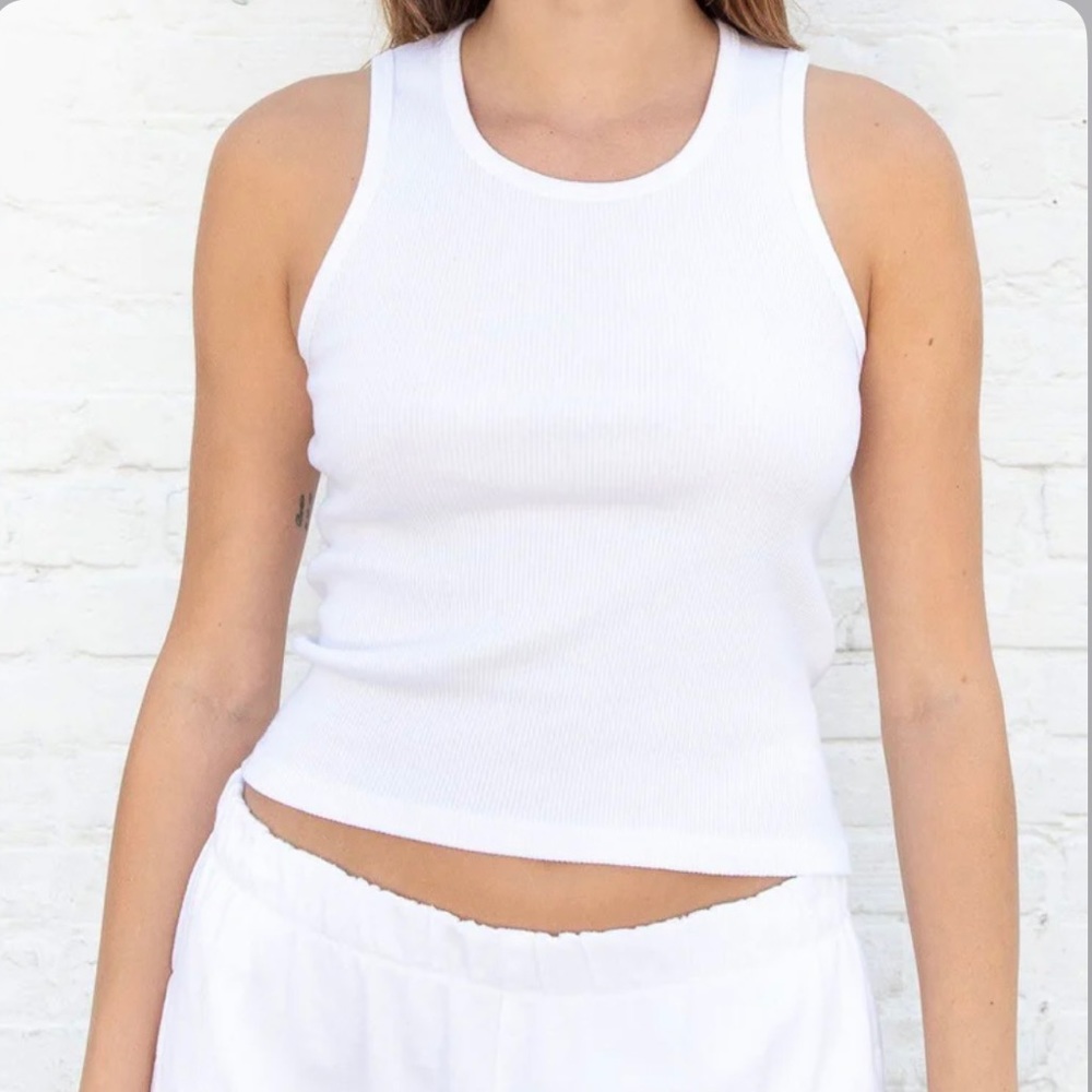 Brandy Melville White ribbed tank top